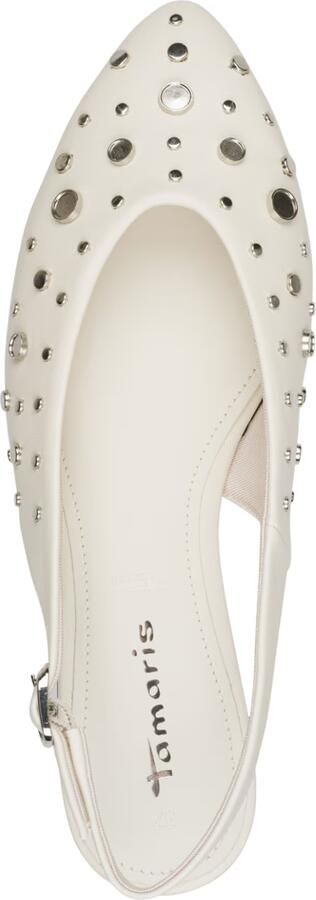 Tamaris Ballerina met riempjes zilver wit - Foto 3