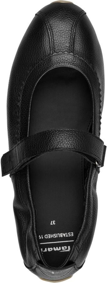 Tamaris dames leren ballerina 1-22145-46-001 damesschoenen met riempje zwart - Foto 3