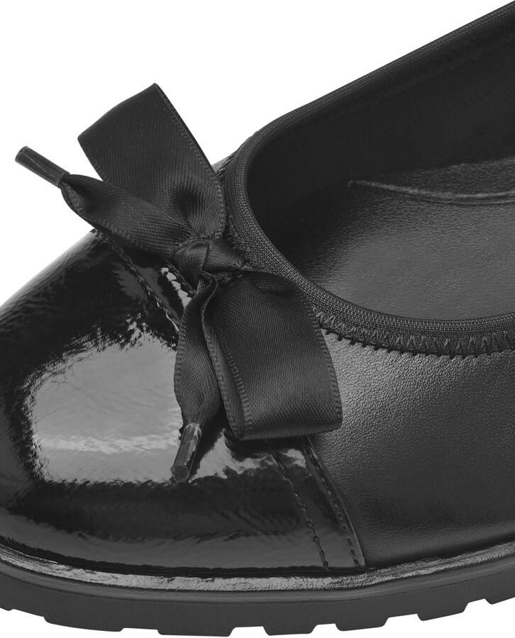 Tamaris Ballerina's blokhak pumps zakelijke schoen met mooie stoffen strik - Foto 3