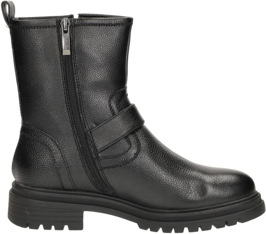 Tamaris Zwarte Bikerboot met Touchit-voetbed Black Dames