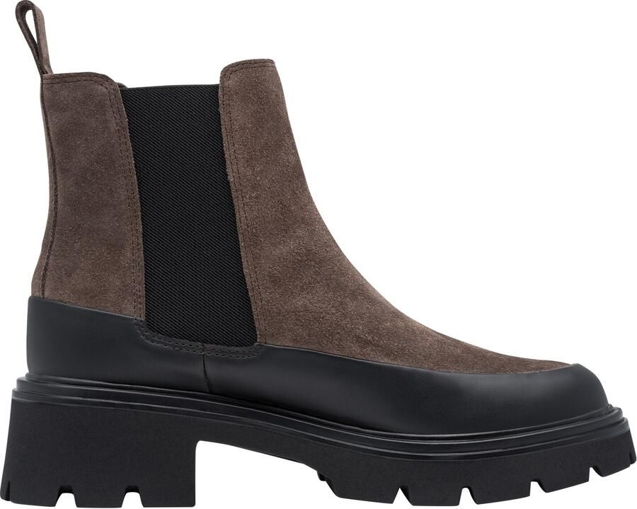 Tamaris Chelsea boots brokaat donkerbruin