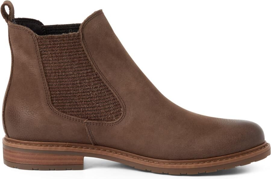 Tamaris Chelsea-laarsjes voor dames leren enkellaarsjes 1-25056-41-405 dames bruin