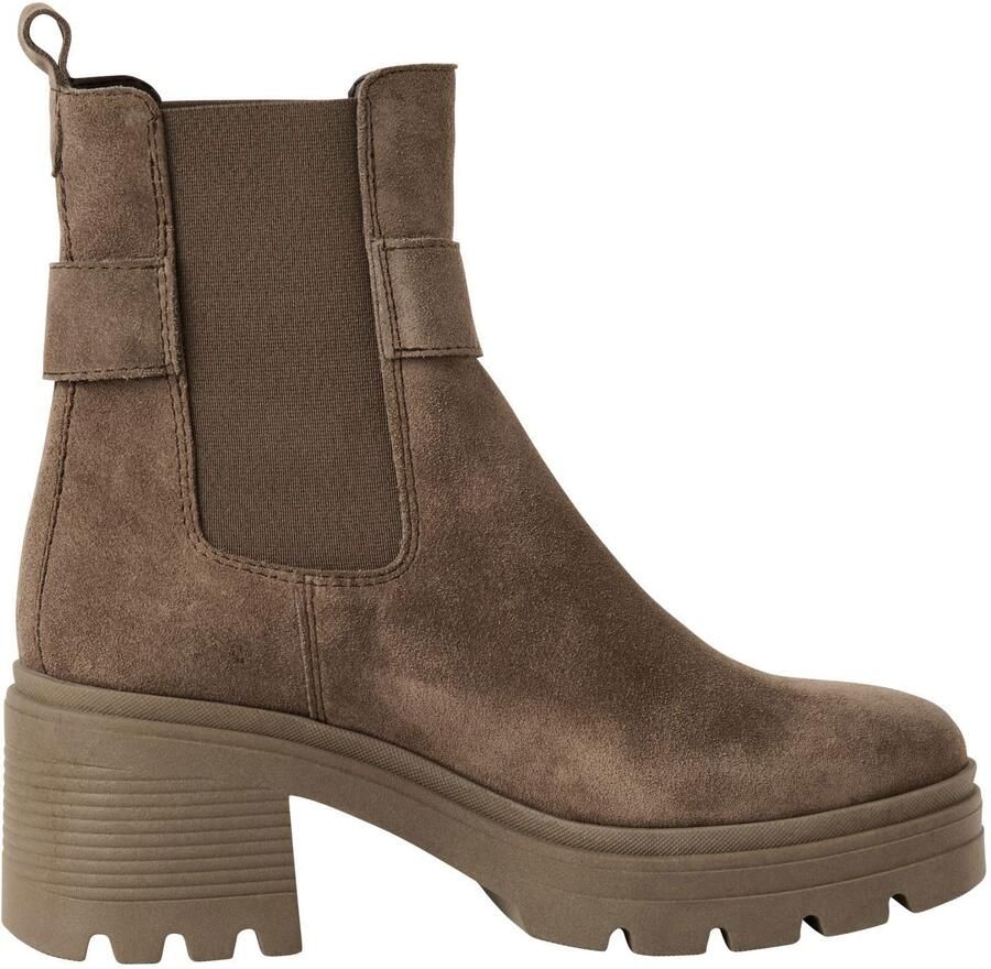 Tamaris dames leren laarzen enkellaarsjes vrouwen 1-25433-45 341 taupe M2543345