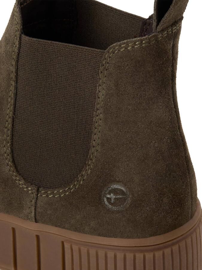 Tamaris dames Chelsea-laars 1-25403-43-744 leren enkellaarsjes donkergroen
