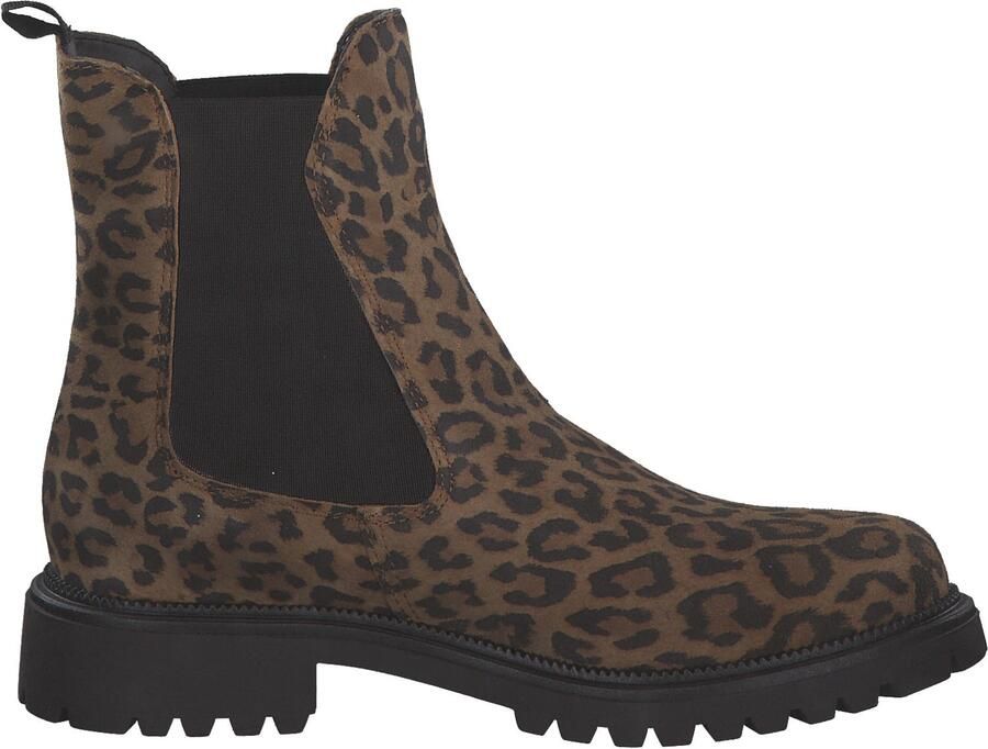 Tamaris dames chelsea boot leren laarzen enkellaars dames luipaard M2542741