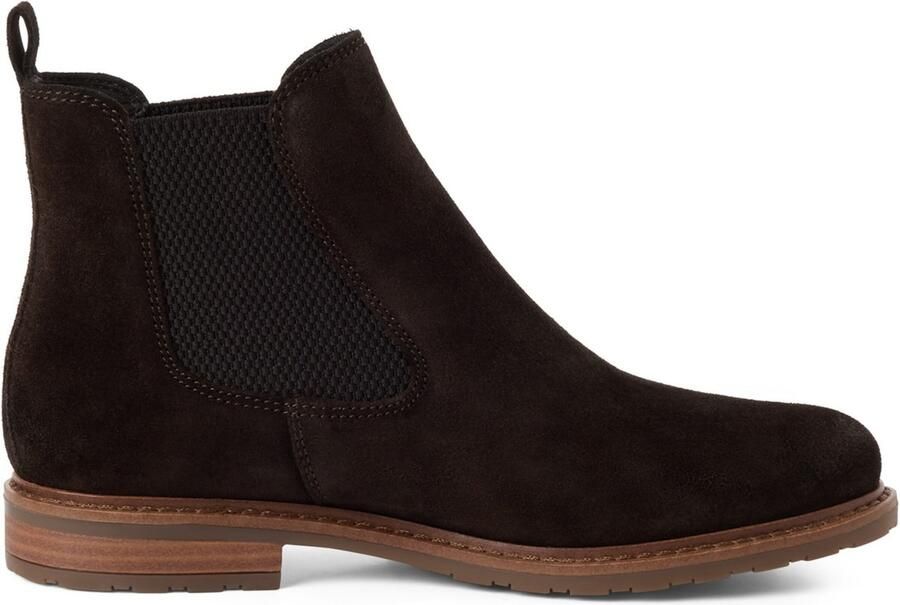 Tamaris Chelsea-laarsjes voor dames leren enkellaarsjes 1-25056-41-347 dames bruin