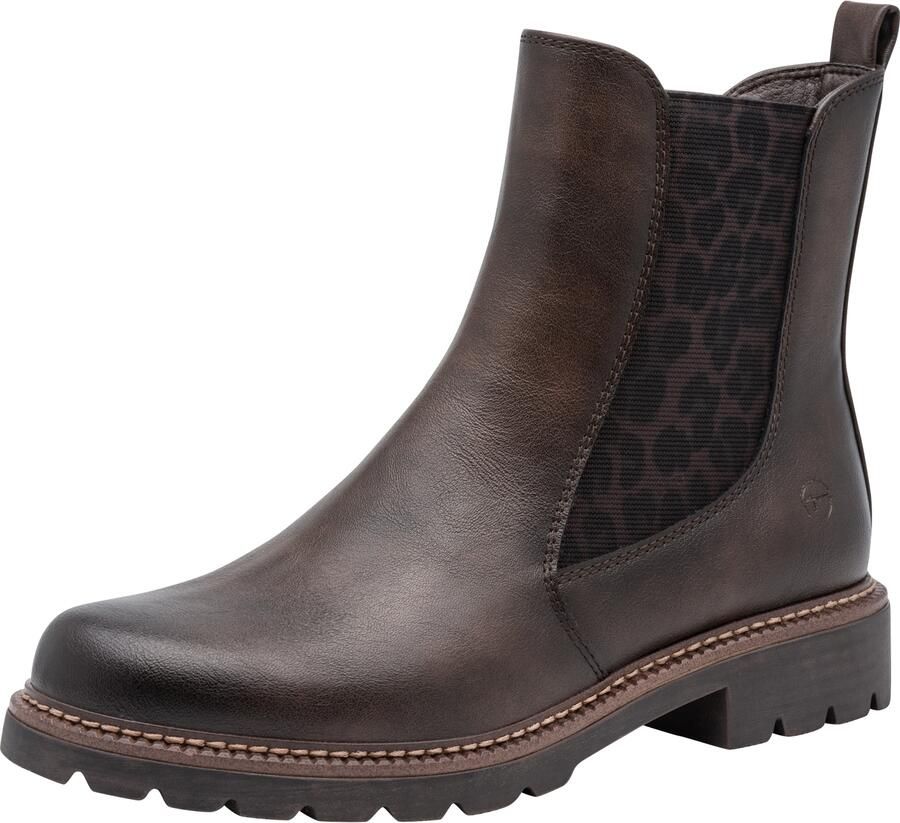 Tamaris Chelsea-laars voor dames bruin luipaardprint 1-25483-45 - Foto 2