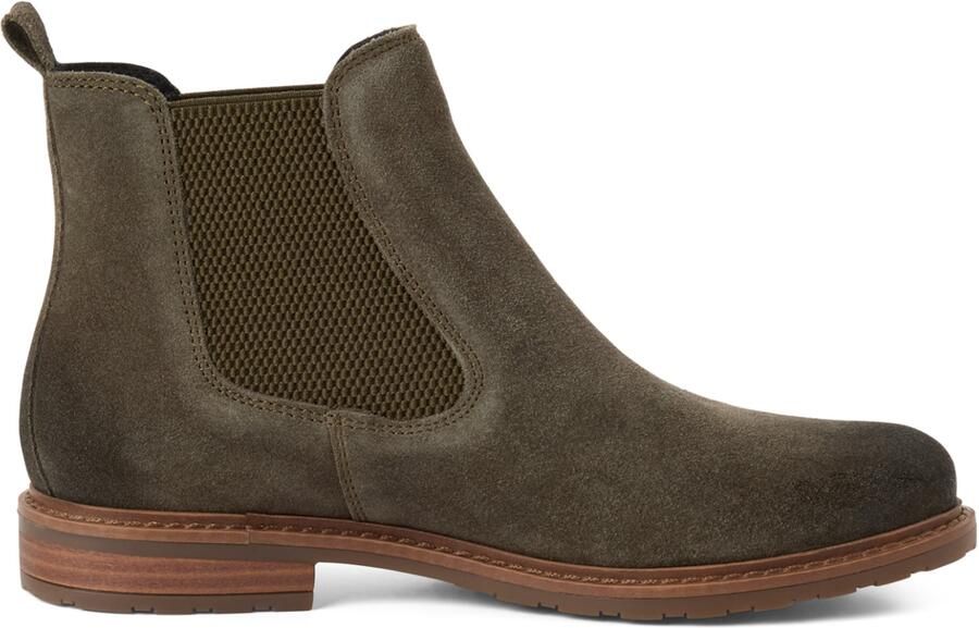Tamaris Chelsea-laarsjes voor dames leren enkellaarsjes 1-25056-41-744 dames olijf