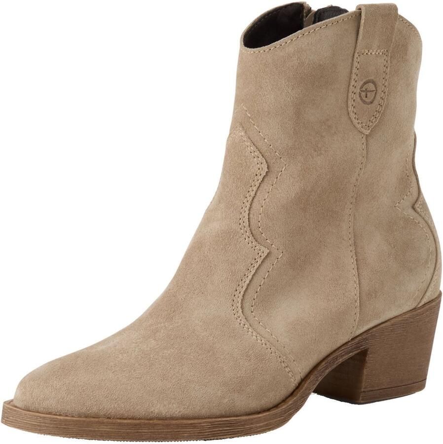 Tamaris dames cowboy-laarsjes van leer 1-25702-41-4B0 Laarzen Beige - Foto 2