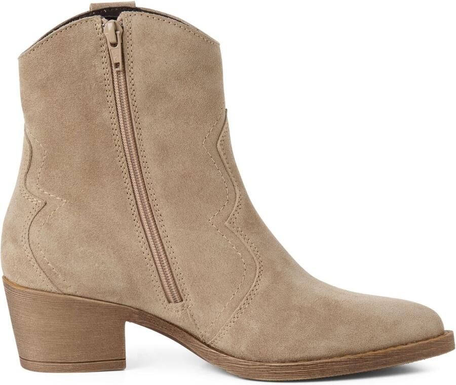 Tamaris dames cowboy-laarsjes van leer 1-25702-41-4B0 Laarzen Beige - Foto 3