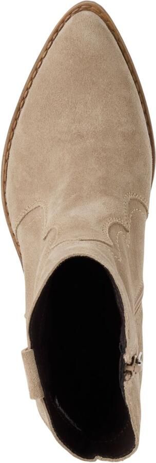 Tamaris dames cowboy-laarsjes van leer 1-25702-41-4B0 Laarzen Beige - Foto 5