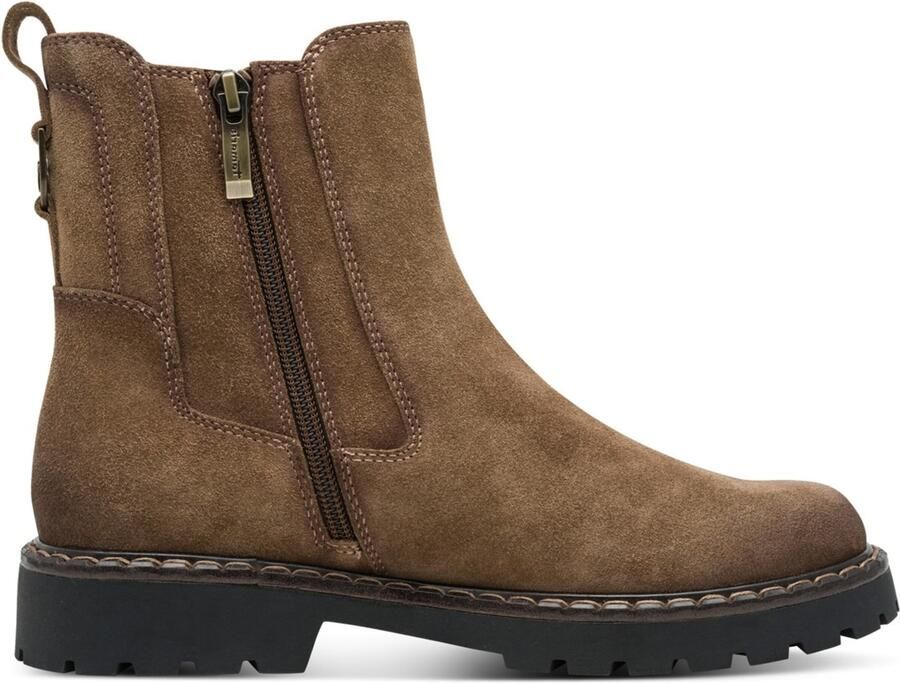 Tamaris chelsea boots van runder nappa met ritssluiting