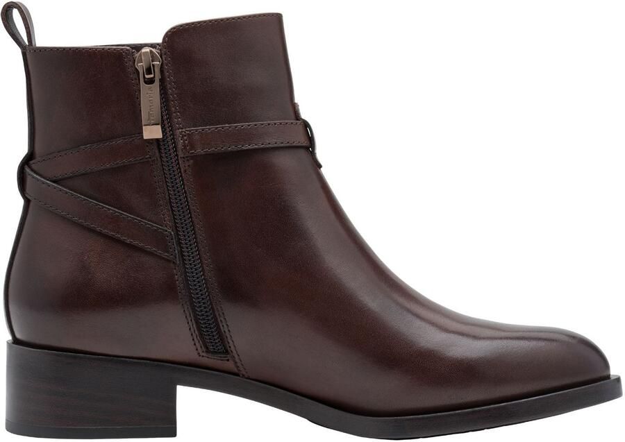 Tamaris Laarsjes blokhak business schoen ankleboots met t-logo decoratie - Foto 2