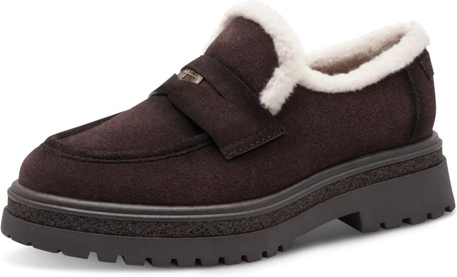 Tamaris dames leren slippers 1-24720-47-304 dames loafers met warme voering bruin - Foto 2