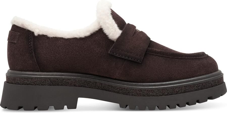 Tamaris dames leren slippers 1-24720-47-304 dames loafers met warme voering bruin - Foto 3