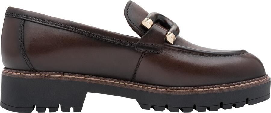 Tamaris dames leren slippers 1-24740-47-304 dames loafers bruin