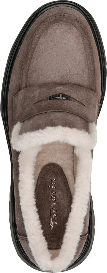 Tamaris dames leren slippers 1-24720-47-304 dames loafers met warme voering bruin - Foto 6