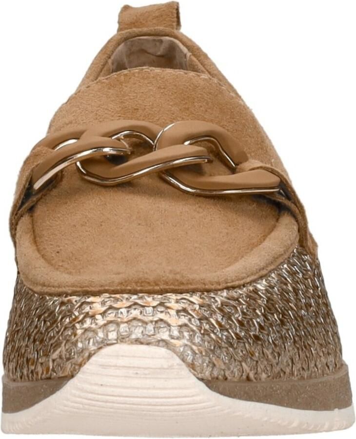 Tamaris Bruin leren mocassins met kettingdetail - Foto 4