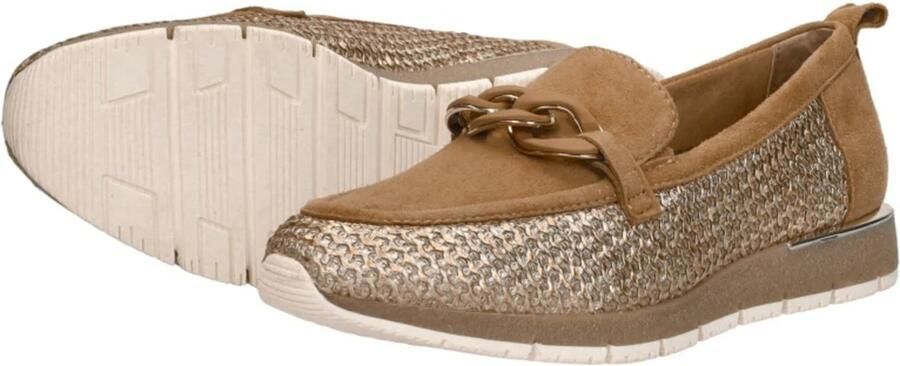 Tamaris Bruin leren mocassins met kettingdetail - Foto 6