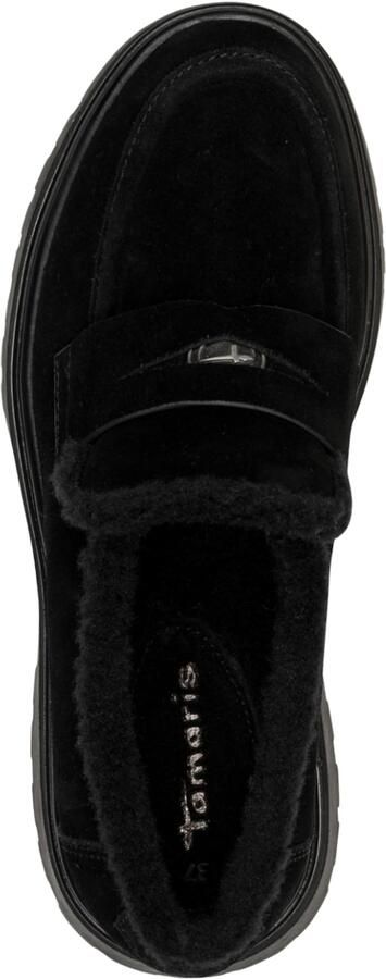 Tamaris dames leren slippers 1-24720-47-001 dames loafers met warme voering zwart - Foto 3