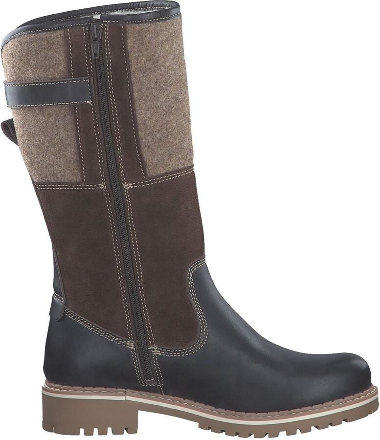 Tamaris dameslaarzen 1-26432-41 303 leer textiel gevoerd bruin - Foto 1