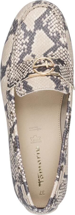 Tamaris dames slip-on schoen 1-24630-44 483 Moccassin damesschoenen leer beige snake - Foto 4