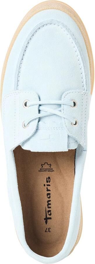 Tamaris dames leren mocassin 1-23615-46-880 instapschoen dames lichtblauw - Foto 3