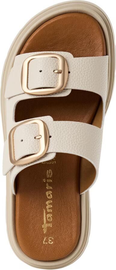 Tamaris dames leren muiltjes 1-27239-42-413 damesschoenen sleehak ivory - Foto 7