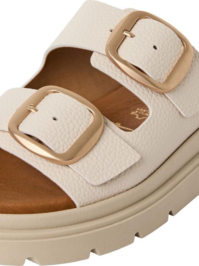 Tamaris dames leren muiltjes 1-27239-42-413 damesschoenen sleehak ivory - Foto 4