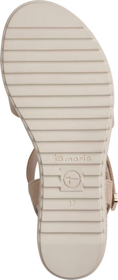 Tamaris damessandaaltjes 1-28118-44-251 damesschoenen sleehak beige - Foto 5