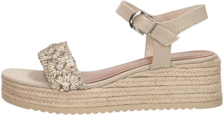 Tamaris Raffia Sandalen beige Textiel Dames