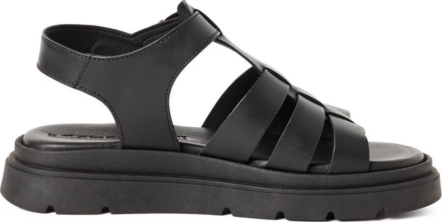 Tamaris dames leren sandalen 1-28214-46-003 damesschoenen sleehak zwart - Foto 4