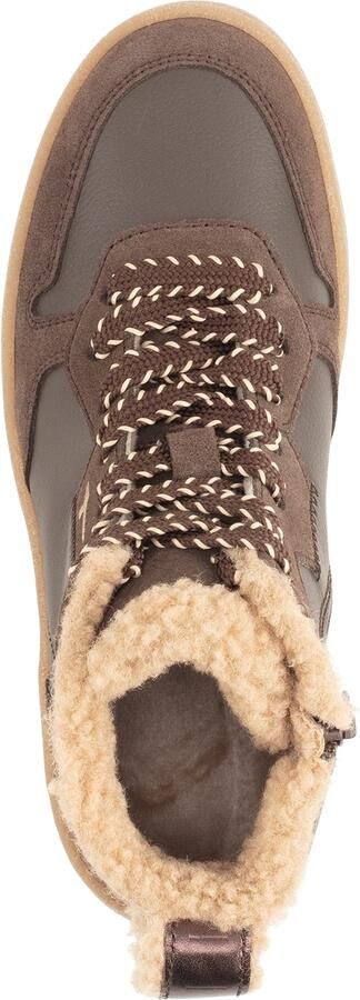 Tamaris dames leren hoge sneakers 1-25244-47-303 met warme voering bruin - Foto 3