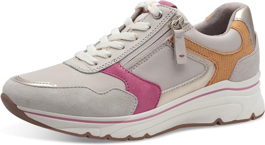 Tamaris Sneakers laag '1-23739-44 ' antraciet zilvergrijs oranje pink