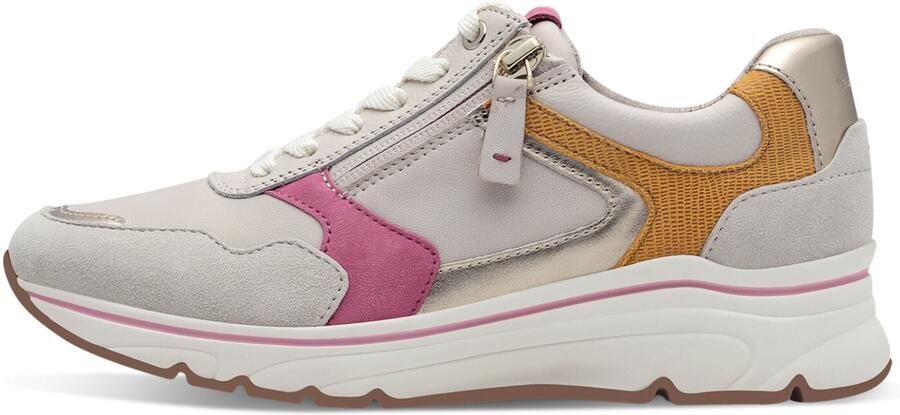 Tamaris Sneakers laag '1-23739-44 ' antraciet zilvergrijs oranje pink - Foto 3