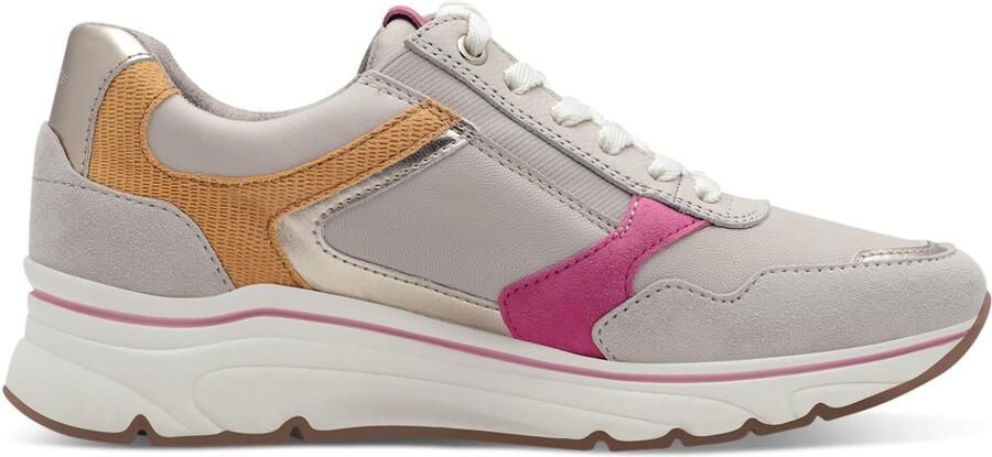 Tamaris Sneakers laag '1-23739-44 ' antraciet zilvergrijs oranje pink - Foto 4
