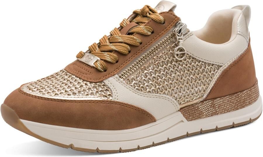 Tamaris Sneakers laag 'Almina' cognac goud zilver wit - Foto 2