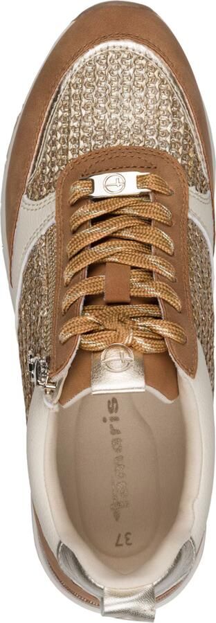 Tamaris Sneakers laag 'Almina' cognac goud zilver wit - Foto 6