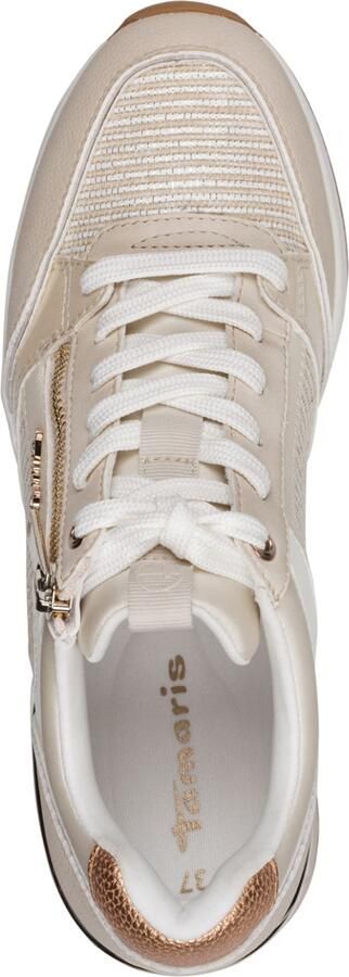 Tamaris Sneakers laag beige crème goud - Foto 6