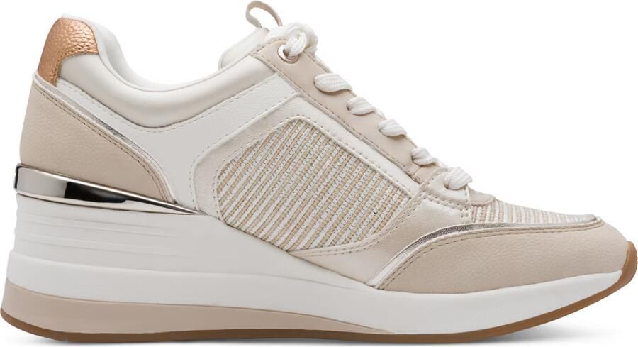 Tamaris Sneakers laag beige crème goud - Foto 5