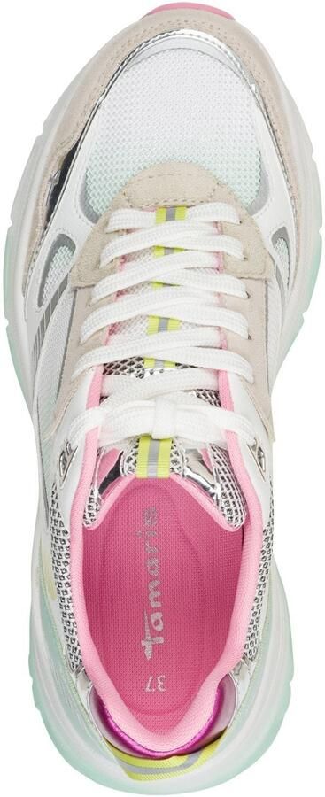 Tamaris Sneakers laag beige curry grijs wit - Foto 3