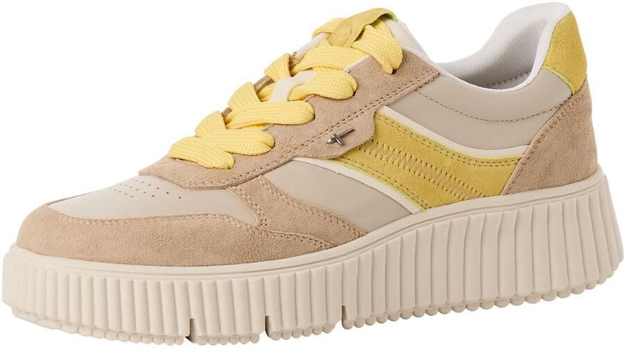 Tamaris Sneakers laag beige donkerbeige mosterd - Foto 2