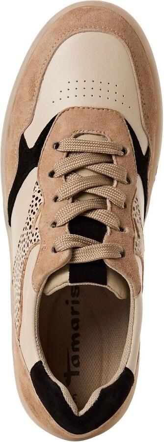 Tamaris Sneakers laag beige gemêleerd zwart - Foto 4