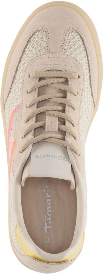 Tamaris Sneakers laag beige goud koraal - Foto 3