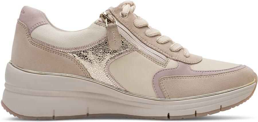 Tamaris Sneakers laag beige goud pastellila pastelroze - Foto 3