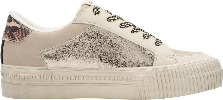 Tamaris Sneakers laag beige goud zwart