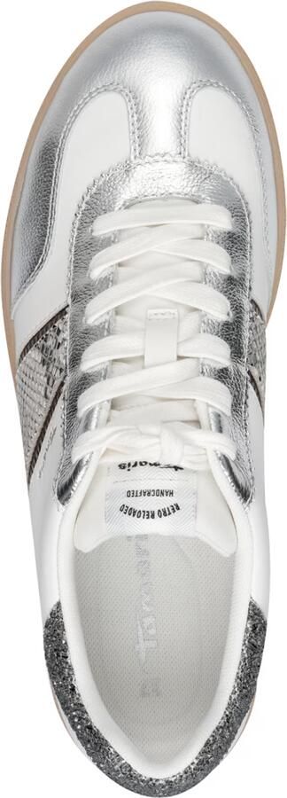 Tamaris Sneaker 1-23624-43 171 dames lage damesschoenen leer M2362443 wit zilver - Foto 5
