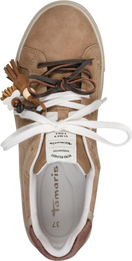 Tamaris dames leren sneaker 1-23708-47-310 lage veterschoen voor dames bruin - Foto 8