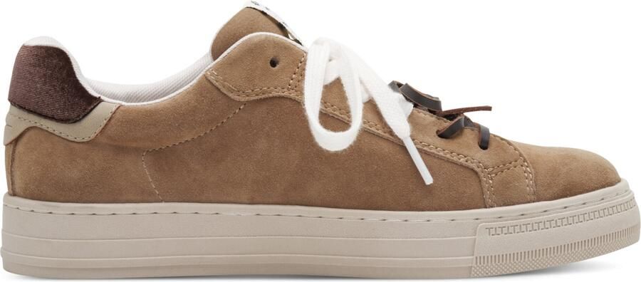 Tamaris dames leren sneaker 1-23708-47-310 lage veterschoen voor dames bruin