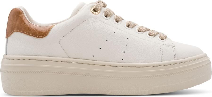 Tamaris dames leren sneaker 1-23775-47-430 dames veterschoen beige